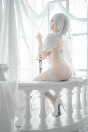 《2B 白婚纱》｜蠢沫沫 · 59张写真