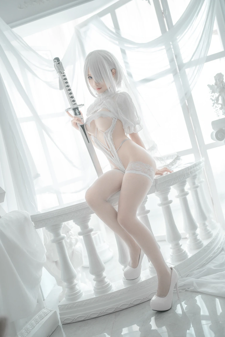 《2B 白婚纱》｜蠢沫沫 · 59张写真