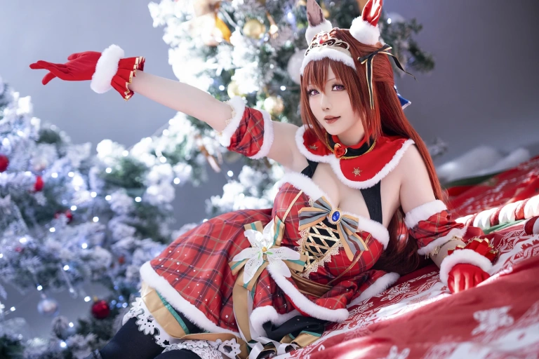 《2023年12月计划A 赛马娘 大和赤骥 圣诞衣装》｜星之迟迟 · 47张写真