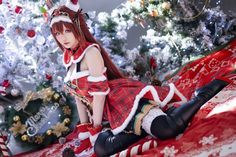 《2023年12月计划A 赛马娘 大和赤骥 圣诞衣装》｜星之迟迟 · 47张写真
