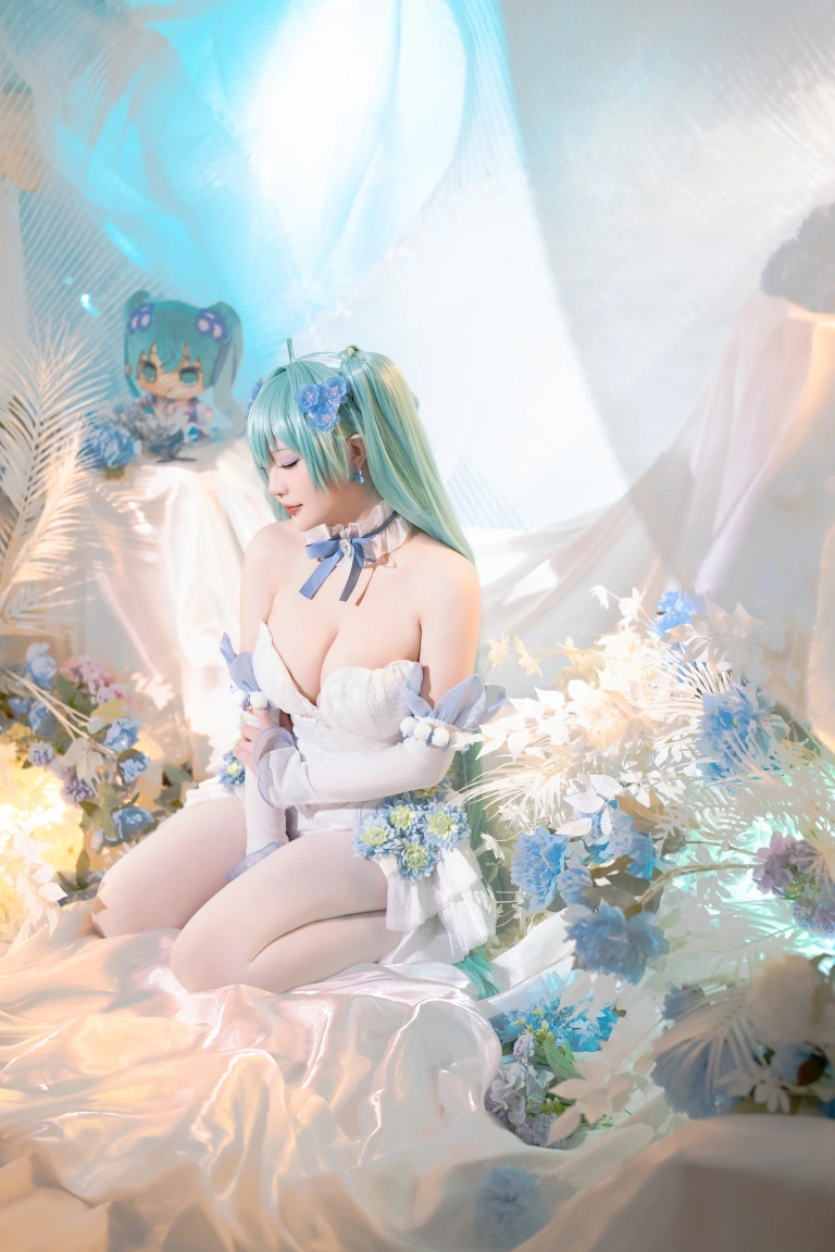 《2024年02月计划A 初音未来 粉蝶花精灵》｜星之迟迟 · 54张写真、1 个视频