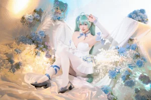 《2024年02月计划A 初音未来 粉蝶花精灵》｜星之迟迟 · 54张写真、1 个视频