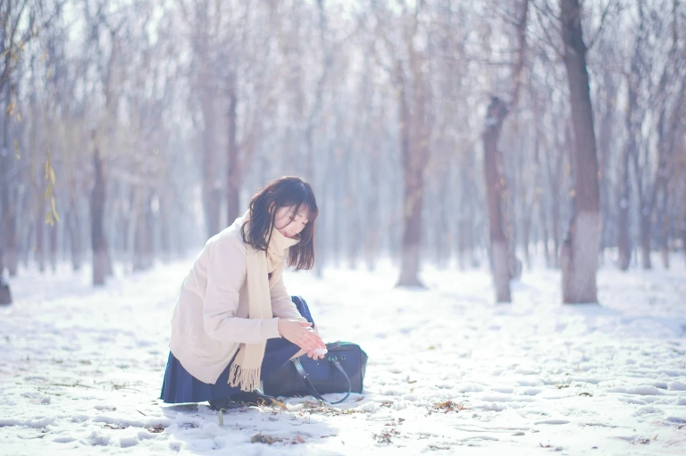 《雪景jk》｜周叽是可爱兔兔 · 15张写真