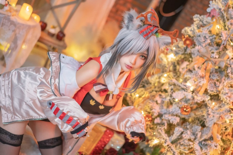 《圣诞黑丝兽耳》｜周叽是可爱兔兔 · 17张写真