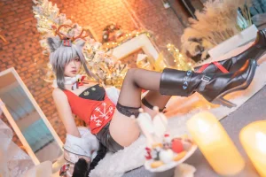 《圣诞黑丝兽耳》｜周叽是可爱兔兔 · 17张写真