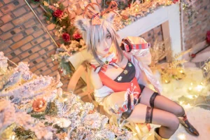 《圣诞黑丝兽耳》｜周叽是可爱兔兔 · 17张写真