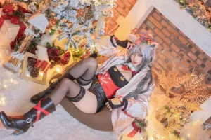 《圣诞黑丝兽耳》｜周叽是可爱兔兔 · 17张写真