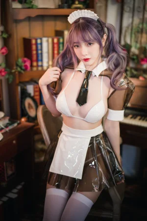 《透明皮衣女仆》｜雯仔不讲道理 · 18张写真