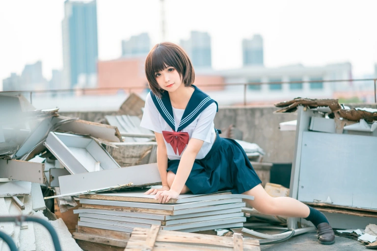 《天台jk》｜蠢沫沫 · 40张写真