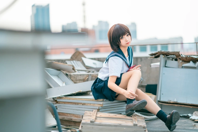 《天台jk》｜蠢沫沫 · 40张写真