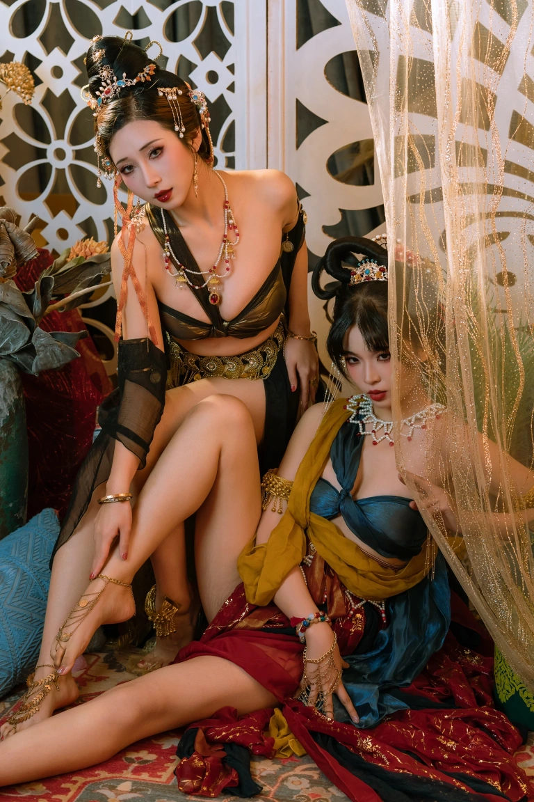 《NO.55 – 古风敦煌》｜轩萧学姐&奶桃桃 · 34张写真、1 个视频