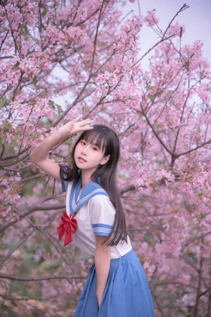 《樱花jk》｜萌芽儿o0 · 30张写真
